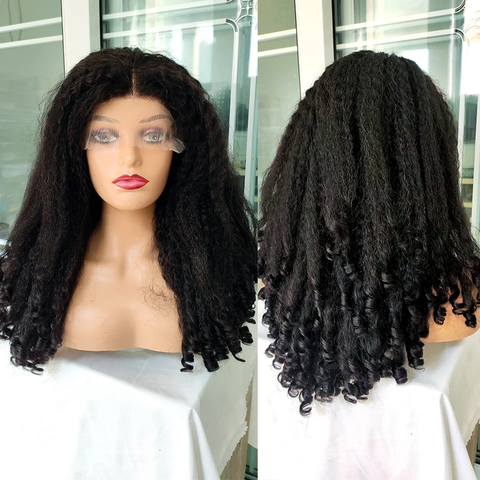 Lace wigs 12A Malaysia Hair Glueless 4x4 HD Lace Wig Kinky Weave Lace Front Wigs 100% Human Hair for Women Yaki Wave Lace Closure Wigs