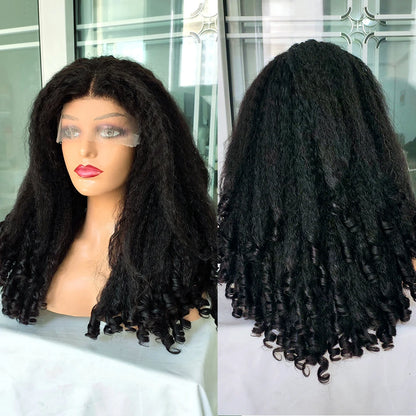 Lace wigs 12A Malaysia Hair Glueless 4x4 HD Lace Wig Kinky Weave Lace Front Wigs 100% Human Hair for Women Yaki Wave Lace Closure Wigs