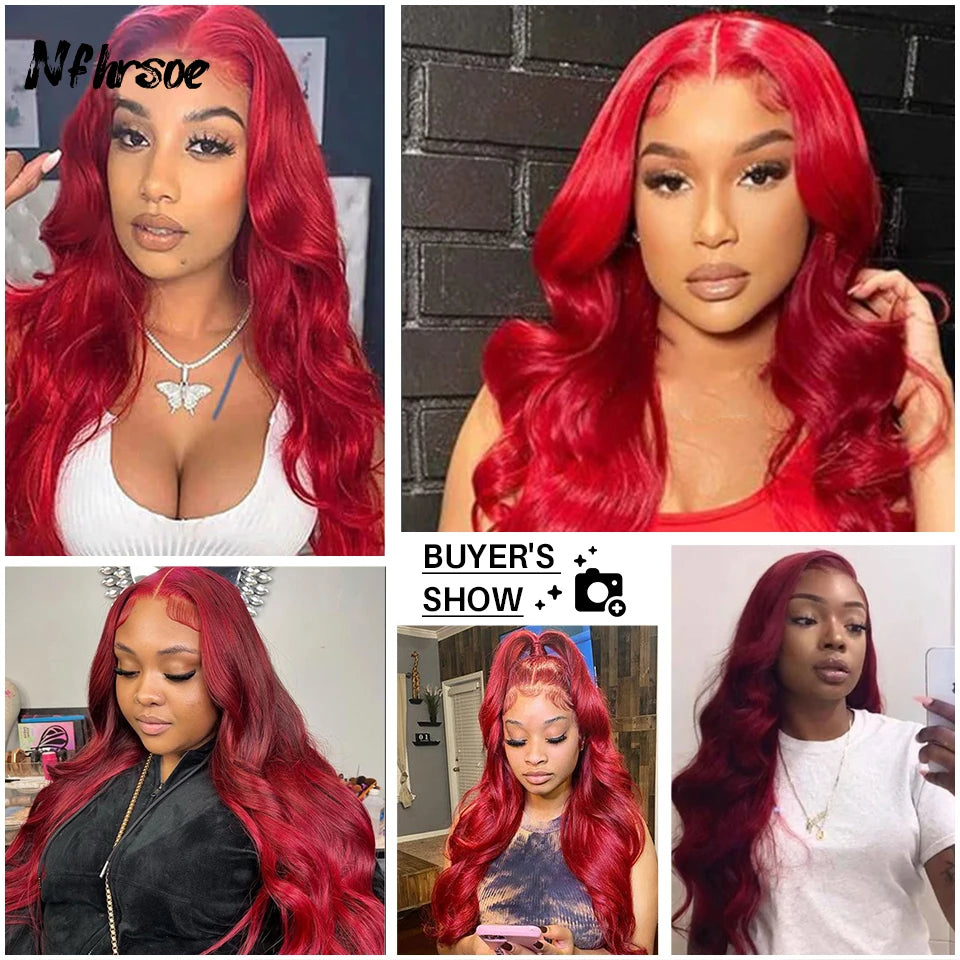 Lace wigs Highlight Wig Human Hair Burgundy Red Lace Front Human Hair Wigs Body Wave Bundles Humain Peruvian Hair Weaving