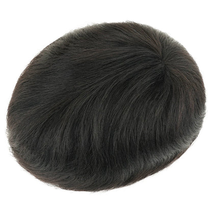 MEN'S SENSE BEAUTY Mono Durable Human Hair Toupee Men Breathable Male Hair Prosthesis Capillary Men 130% Density 6" Male Wig Systems Free Shipping