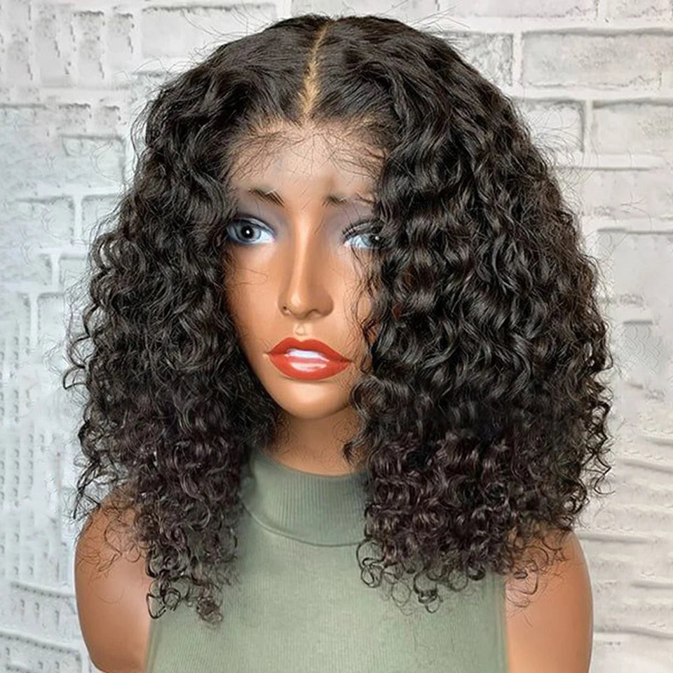 Short SENSE Short Jerry Curly Bob Wig 13x6x1 Lace Front Human Hair Wigs Deep Wave For Women Reddish Brown Lace Front Kinky Curly Wig