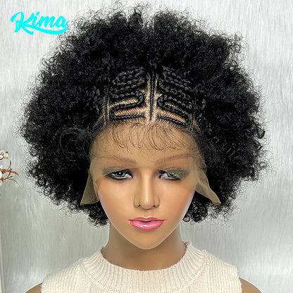 Braids SENSE 13x6 Lace Front Braided Wigs Africa Wig Synthetic Lace Front Wig With Baby Hair For Black Women Wig Kinky Curly Hair Wigs