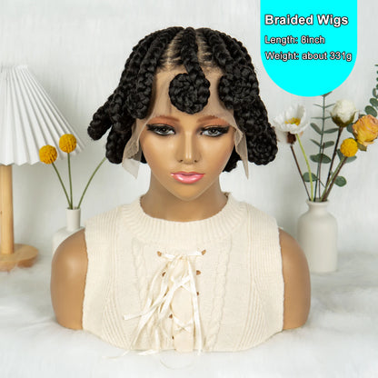 Braids SENSE Kima Koroba Braided Wigs Synthetic Full Lace Wig Bantu Cornrow Braiding Style with Baby Hair for Afro Women