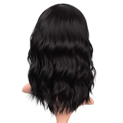 Lace wigs 12 Inches Loose Weave Wigs with Bangs Short Bob Wig for Women Body Wave Wigs for Cosplay Heat Resistant Wig