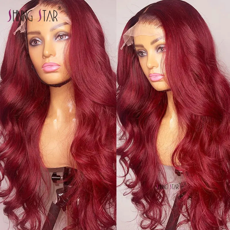 Lace wigs Colored Burgundy Lace Front Wig Red 99J 13X4 Hd Lace Frontal Wigs Human Hair 30 Inch Body Wave Lace Front Wig Curly Hair Weave