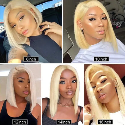 Short SENSE 13x4  613 Blonde BOB Ombre Lace Fornt Wig Short Straight Bob Braizilian Human Hair Wigs  Transparent Lace Frontal Wig Preplucked