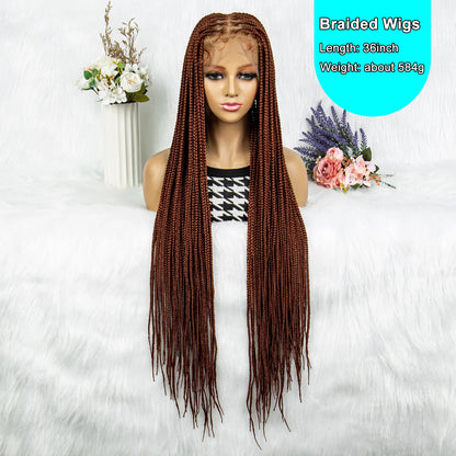 Braids SENSE Synthetic Transparent HD Full Lace Braided Wigs For Black Women Crochet Braid Braiding Hair Knotless Box Cornrow Braids Wigs