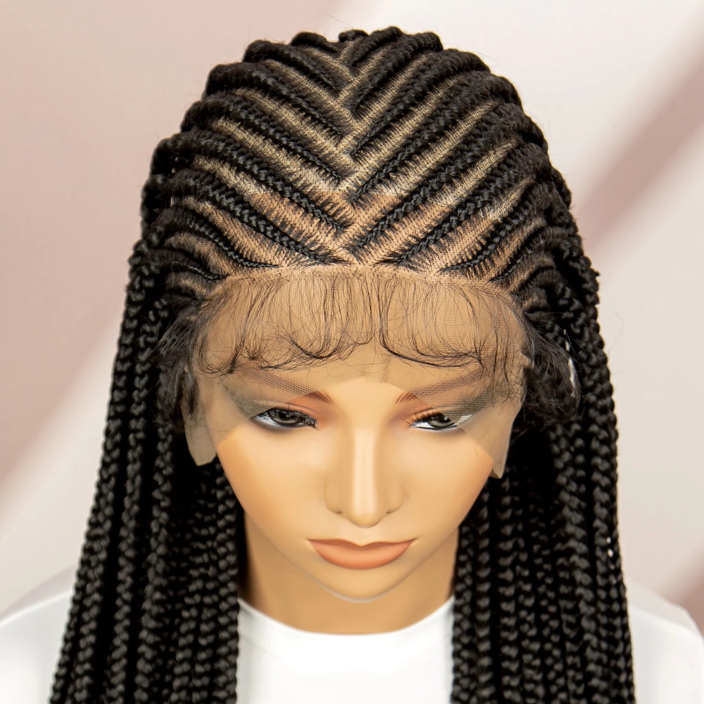 Braids SENSE Full Lace Synthetic Braided Wigs Lace Frontal Box Braids Wigs with Baby Hair 36 Inches for Black Women Daily Use Natural Look