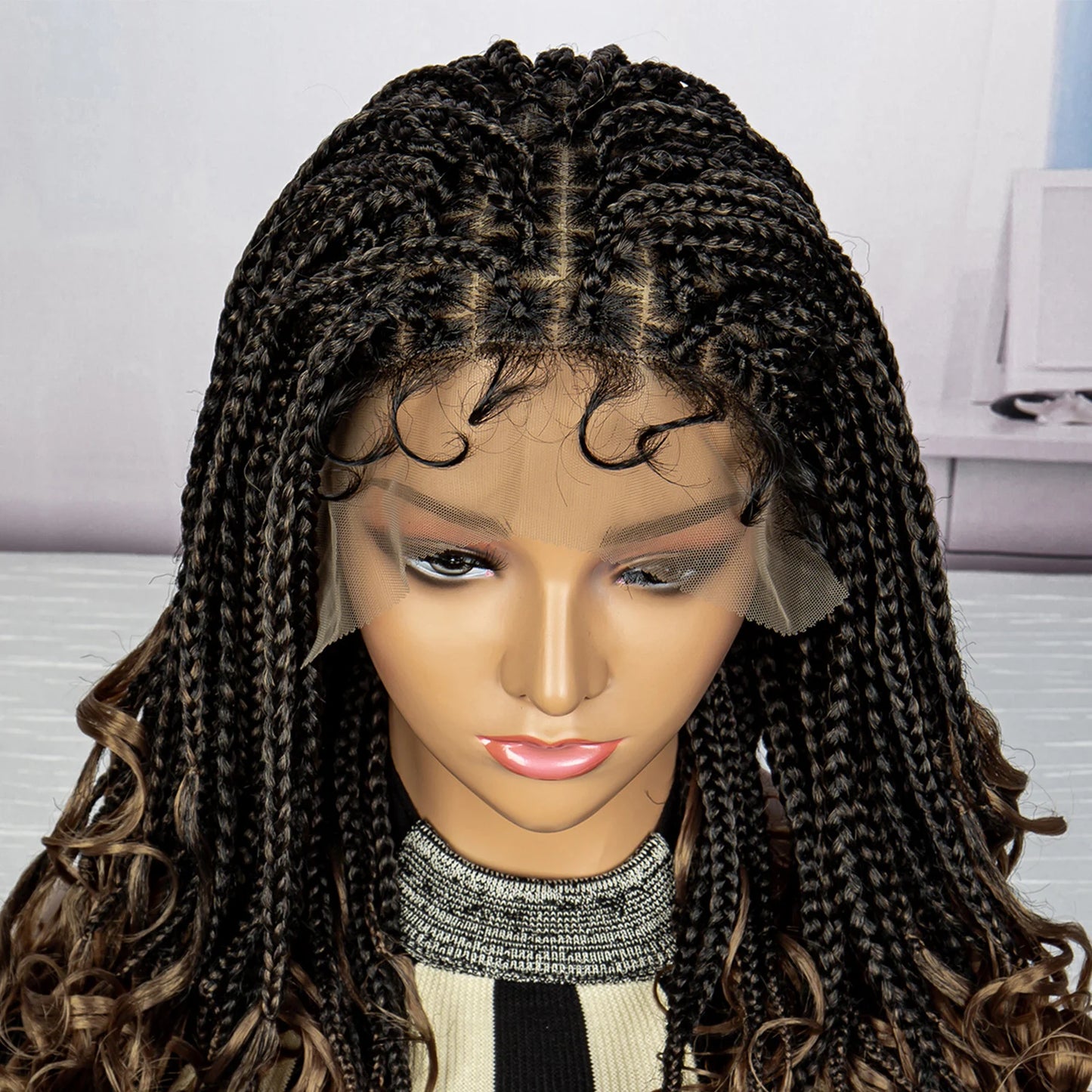 Braids SENSE Box Braided Wigs Lace Front Synthetic Braids Wigs Syntehtic Hair for Women Lace Front Box Braided Wigs