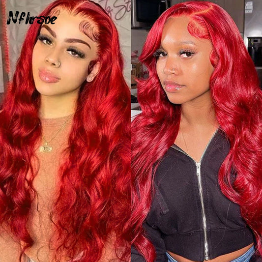 Lace wigs Highlight Wig Human Hair Burgundy Red Lace Front Human Hair Wigs Body Wave Bundles Humain Peruvian Hair Weaving