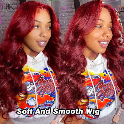 Lace wigs Colored Burgundy Lace Front Wig Red 99J 13X4 Hd Lace Frontal Wigs Human Hair 30 Inch Body Wave Lace Front Wig Curly Hair Weave