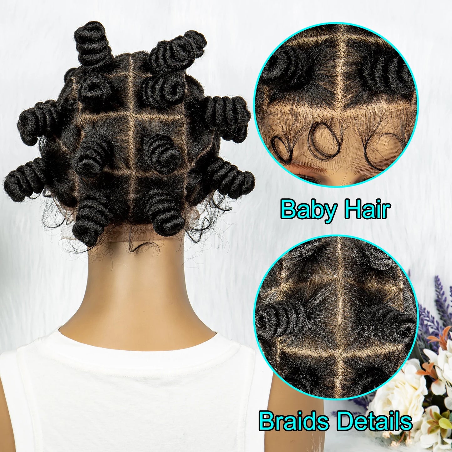 Braids SENSE Knotless Braids Wig Synthetic Box Braided Hair Twist Braided Buns Wig Full Lace African Braiding Hair For Black Women