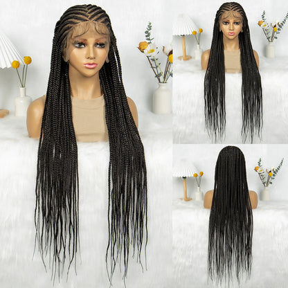 Braids SENSE KIMA Synthetic Full Lace Wigs Cornrow Braided Wigs Box Braids 36 inches long Braiding Wigs for Black Women