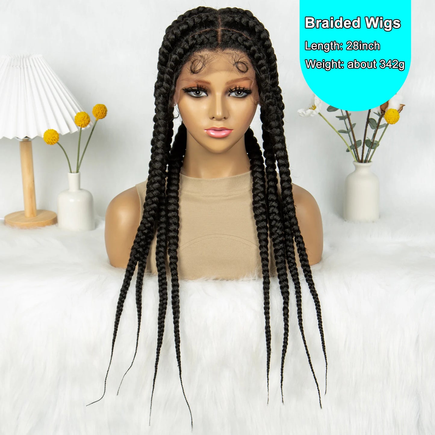 Braids SENSE Kima 13*1 Lace Frontal Wig Synthetic Cornrow Braided Wigs 8 Dutches For Black Women