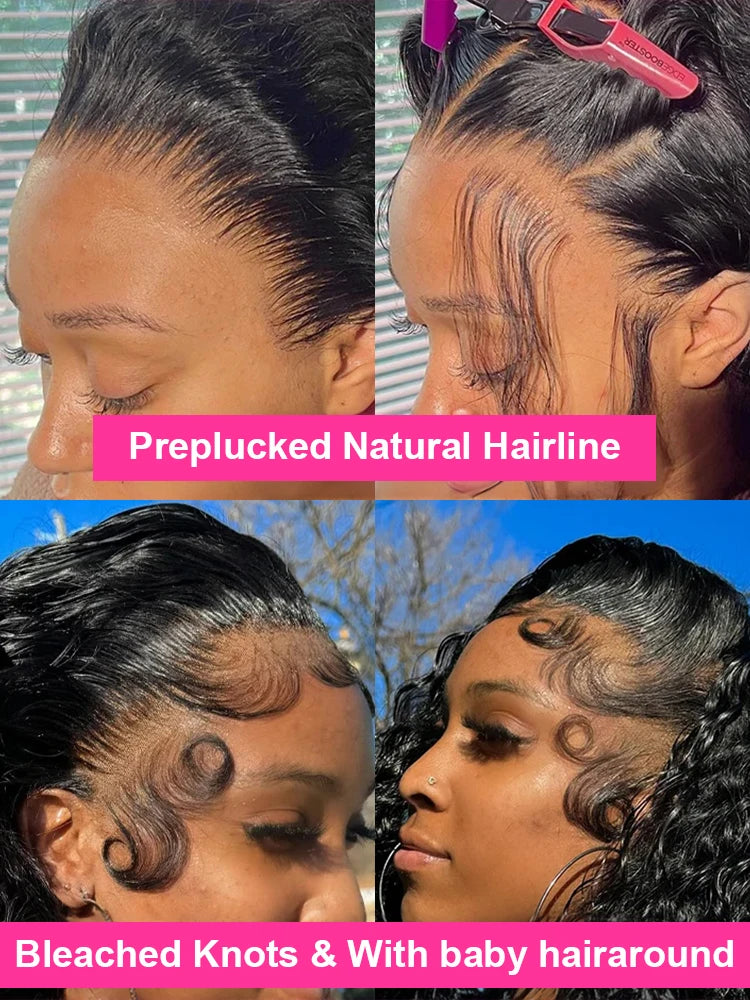 Lace wigs Deep Wave Frontal Wig 13x6 HD 250 Density Lace Curly Wigs 34 36 Inches Human Hair Wig 100% Human Hair Lace Frontal Wig Loose Wig