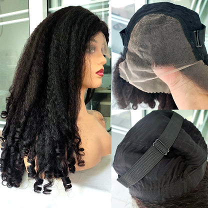 Lace wigs 12A Malaysia Hair Glueless 4x4 HD Lace Wig Kinky Weave Lace Front Wigs 100% Human Hair for Women Yaki Wave Lace Closure Wigs