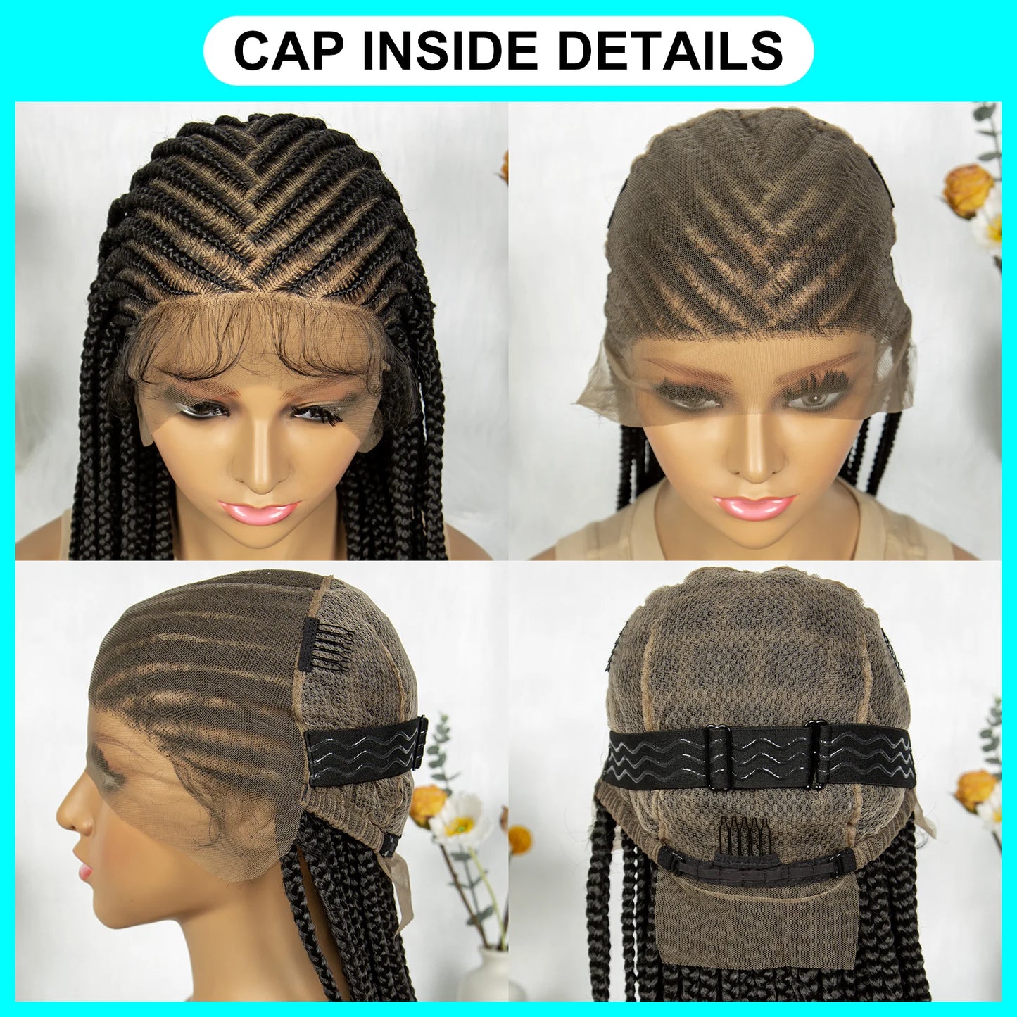 Braids SENSE KIMA Synthetic Full Lace Wigs Cornrow Braided Wigs Box Braids 36 inches long Braiding Wigs for Black Women