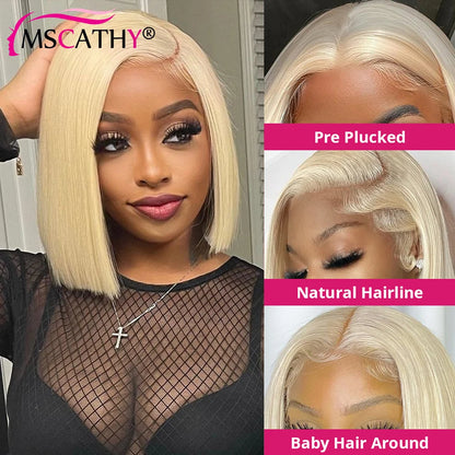 Short SENSE 613 Blonde Lace Front Wigs For Women Short Bob Brazilian Human Hair Wig Brown Roots HD Transparent Lace Frontal Wigs Preplucked