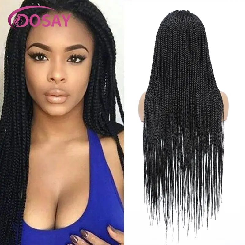 Braids SENSE Synthetic Long Box Braided Wigs Knotless Lace Frontal Cornrow Braids Wig Goddess Full Lace Front Braided Wigs For Black Women