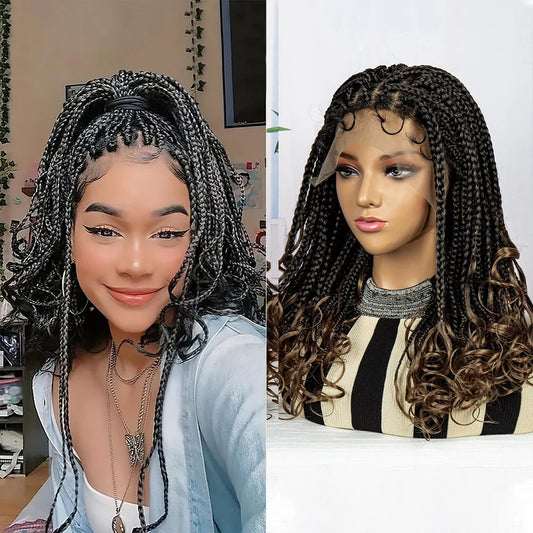 Braids SENSE Box Braided Wigs Lace Front Synthetic Braids Wigs Syntehtic Hair for Women Lace Front Box Braided Wigs