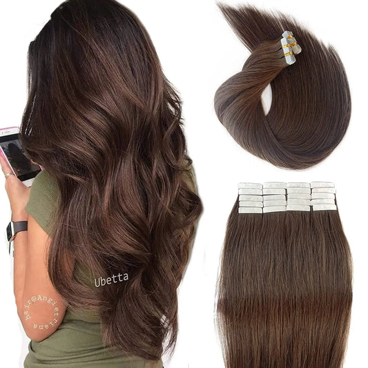 Lace wigs Tape in Hair Extensions Chocolate Brown Black Hair Extensions Human Hair Tape in Extensions for Women Hair Extensions Remy Wig