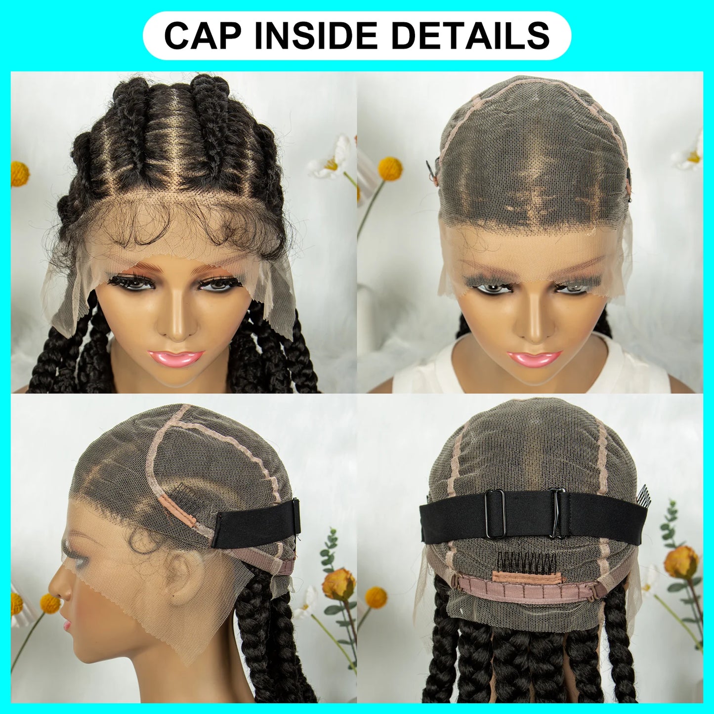 Braids SENSE KIMA Cornrow Box Braided Wig Synthetic Full Lace Wigs for Africa Women Men Braids Wig with Baby Hair