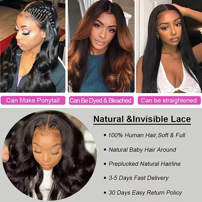 Lace wigs 32 Inch Body Weave Human Hair Wig 13x4 Lace Frontal Wig Raw Indian Hair Body Wave Wig For Black Women Transparent Lace Wigs