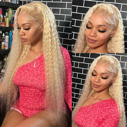 Lace wigs Lace wigs 613 Malaysian Curly Human Hair Weave Bundle 28 inch Remy Deep Wave Platinum Blonde Hair 1 3 4 Bundle Deals Free Shipping