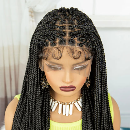 Braids SENSE Synthetic Box Braided Wigs with Baby Hair for Black Women Lace Front Braids Wigs Lace Wigs Long Braiding Hair Wigs