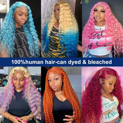 Lace wigs Lace wigs 613 Malaysian Curly Human Hair Weave Bundle 28 inch Remy Deep Wave Platinum Blonde Hair 1 3 4 Bundle Deals Free Shipping