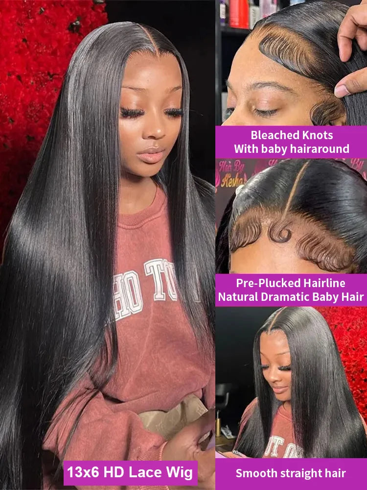 Lace wigs  30 40 Inch Bone Straight Human Hair Lace Frontal Wigs Brazilian 13x4 13x6 Hd Lace Front Human Hair Wigs For Women Local delivery