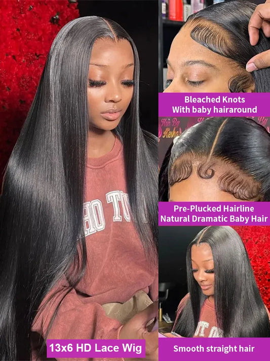 Lace wigs  30 40 Inch Bone Straight Human Hair Lace Frontal Wigs Brazilian 13x4 13x6 Hd Lace Front Human Hair Wigs For Women Local delivery