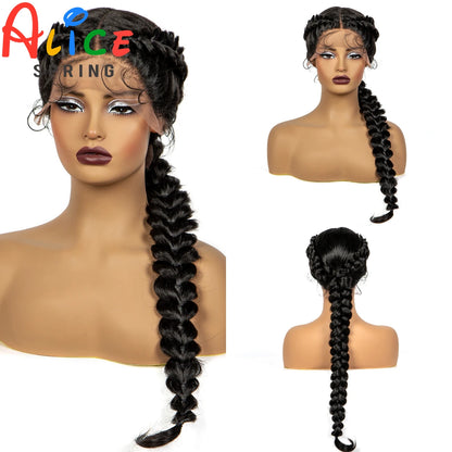 Braids SENSE Handmade Twist Braided Wigs Synthetic Lace Front Knotelss Braided Lace Wigs Natural Braidis Wigs with Baby Hair for Black Women